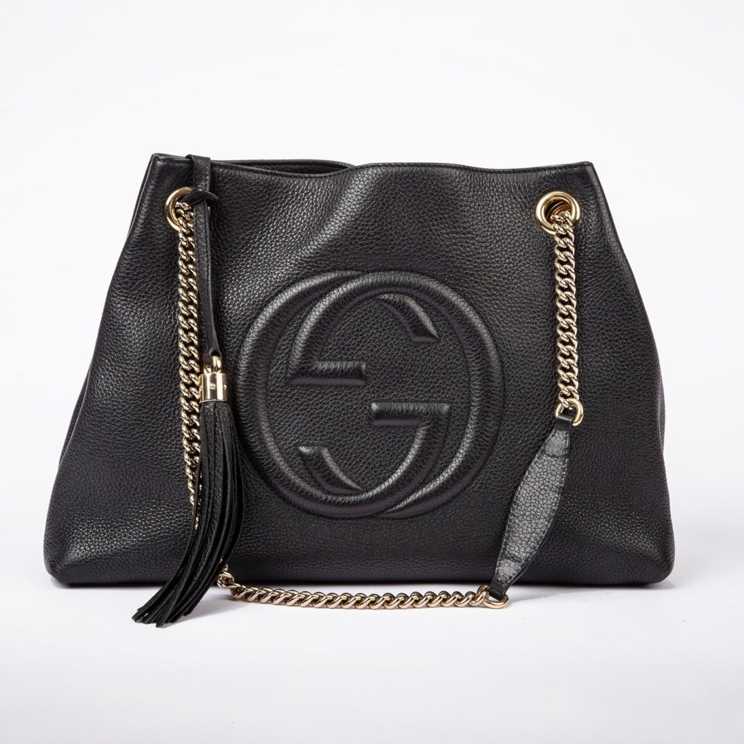 Gucci Soho Black Leather Tote - Handbags - Jawns on Fire Sneakers &amp; Shoes