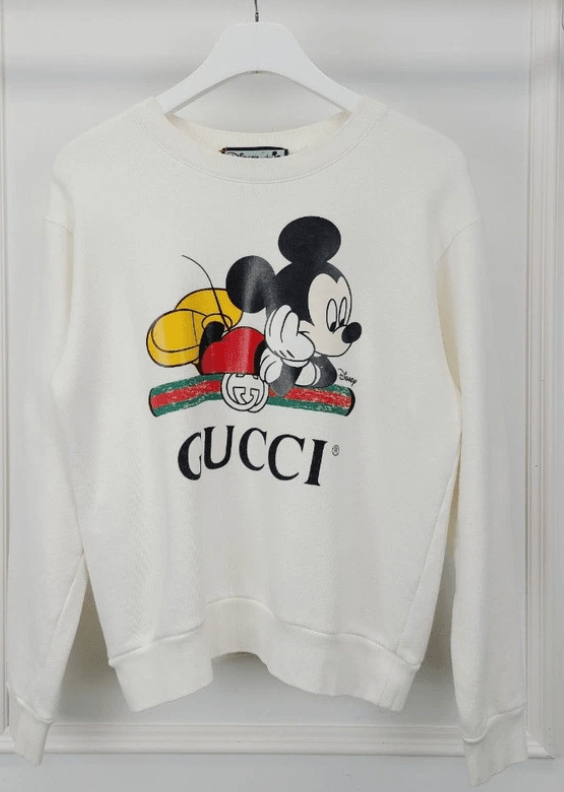 Gucci X Disney Ivory Mickey Mouse Logo Print Sweatshirt 123 - Clothing - Mens - Jawns on Fire Sneakers & Shoes