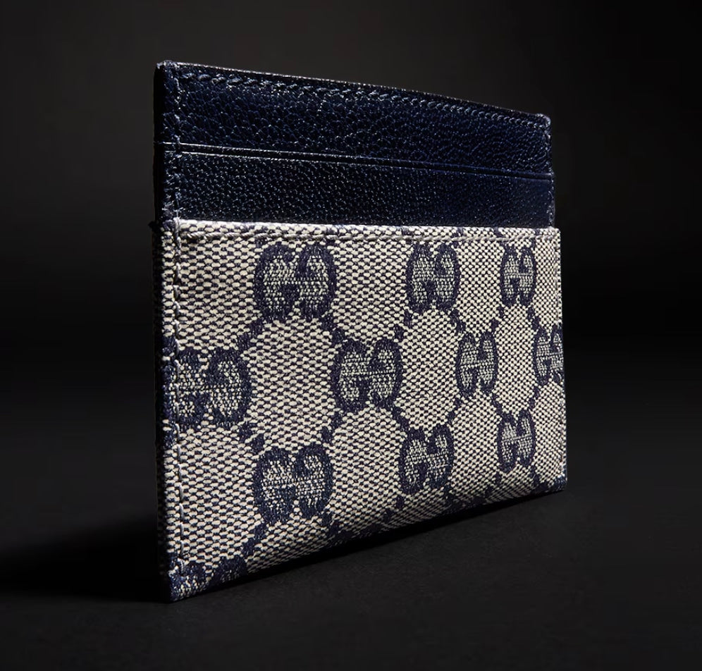 Gucci GG Supreme Card Case Navy
