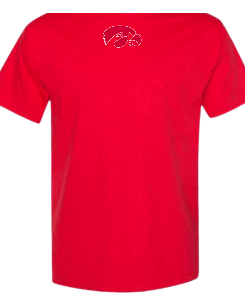 Haddon Twp Youth Wrestling Hawkamania T-Shirt - Red - Front & Back - Short Sleeve - Jawns on Fire Sneakers & Shoes