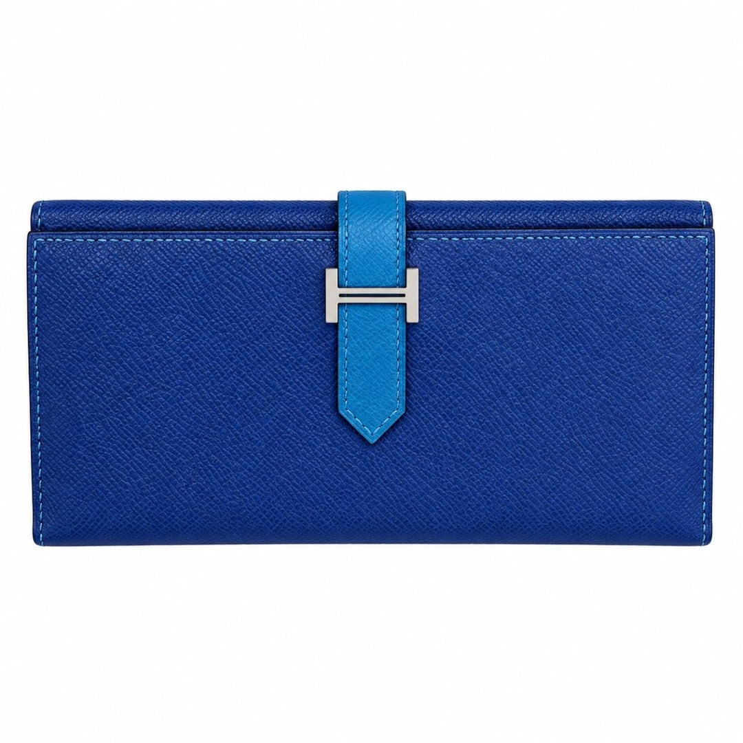 Hermes Bearn Soufflet Wallet Bleu Electrique and Mykonos - Handbags - Jawns on Fire Sneakers &amp; Shoes