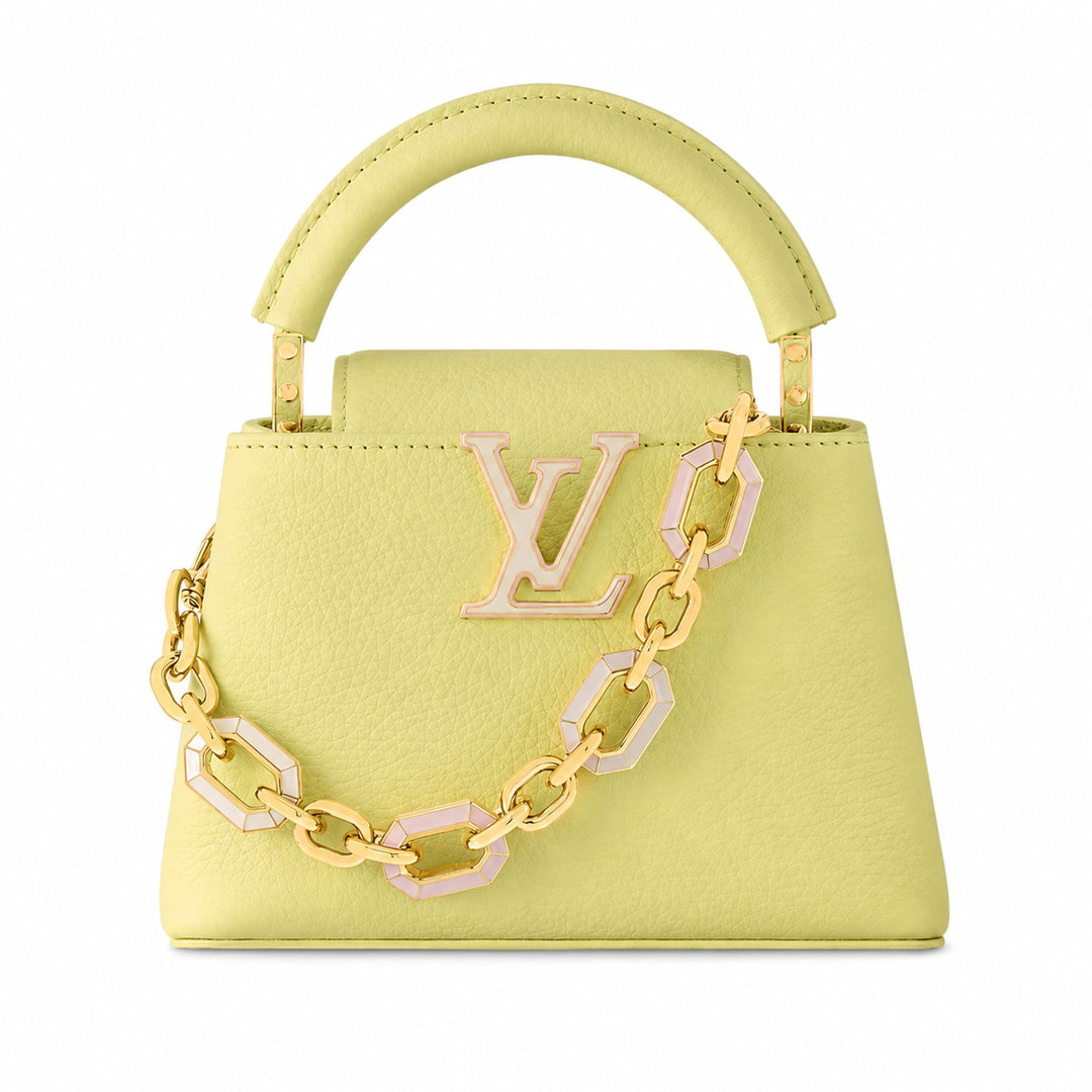 Louis Vuitton Capucines Mini Taurillon Leather Handbag Sun Beam M25232