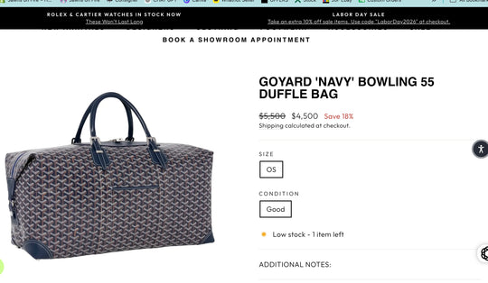Goyard Boeing 55 Duffle Bag Navy Blue