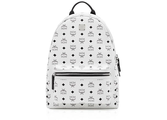 MCM Stark Backpack Visetos Medium White