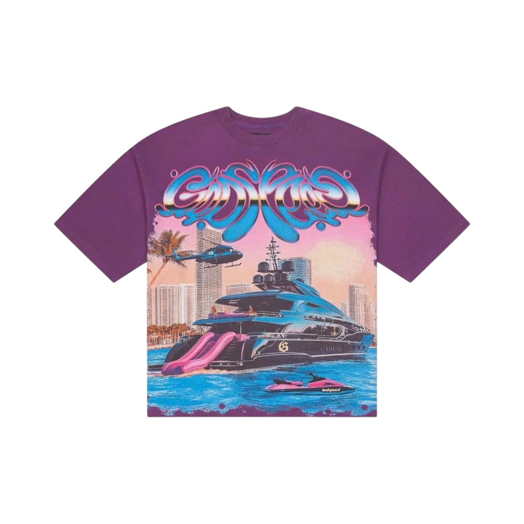 Godspeed Momento Tee Purple Wash Tee Purple