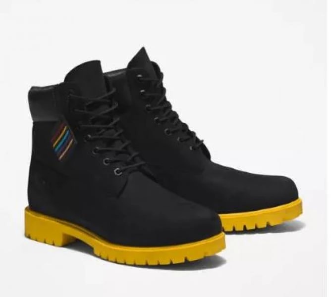 Timberland 6 Inch Boot Black and Yellow