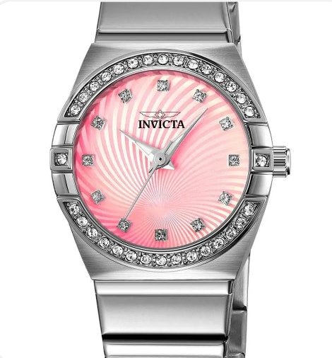 Invicta Angel Lady 27.8mm Silver Tone Case Pink Metal Dial Steel Band 70264 - Watches - Jawns on Fire Sneakers & Shoes