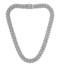 Invicta Elements Men's Iced out Cuban Chain Necklace, Silver 80825