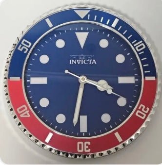 Invicta Pro Diver Wall Clock, Blue &amp; Red Steel 70047 - Watches - Jawns on Fire Sneakers &amp; Shoes