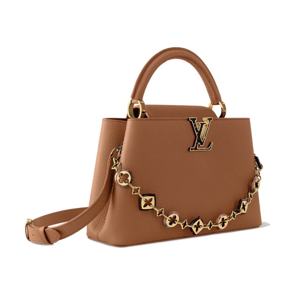 Louis Vuitton Capucine MM Taurillon Leather Top Handle Tan Bag -  M14381