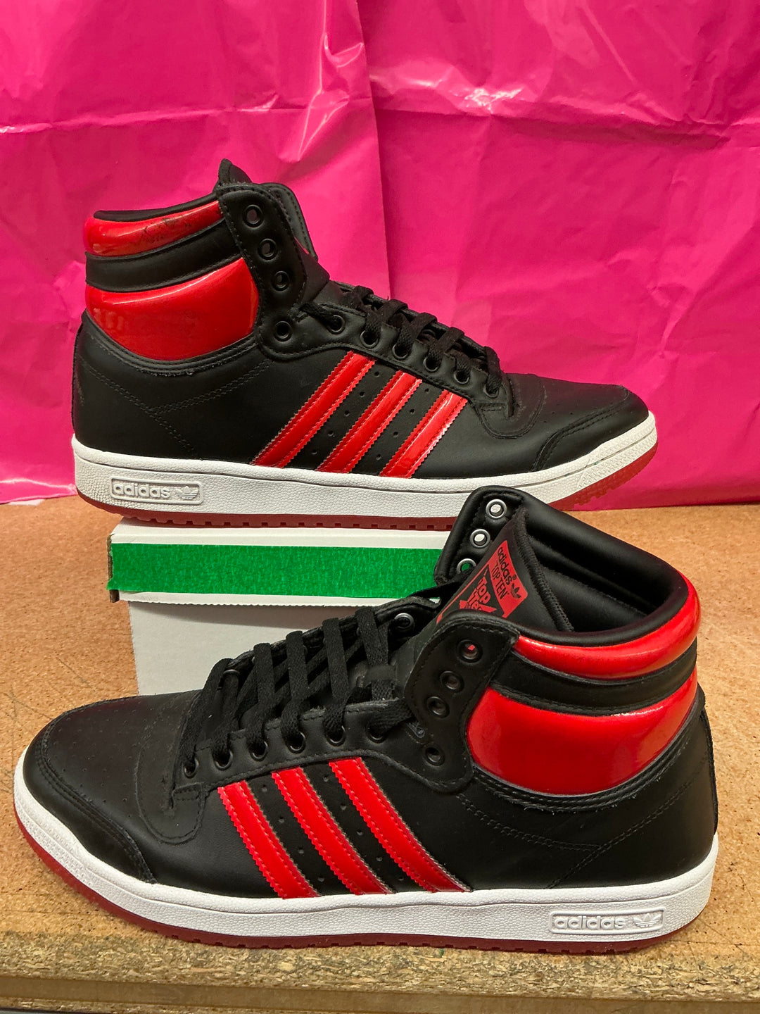 Adidas Top Ten High Black Red Mens 12 Used No Box
