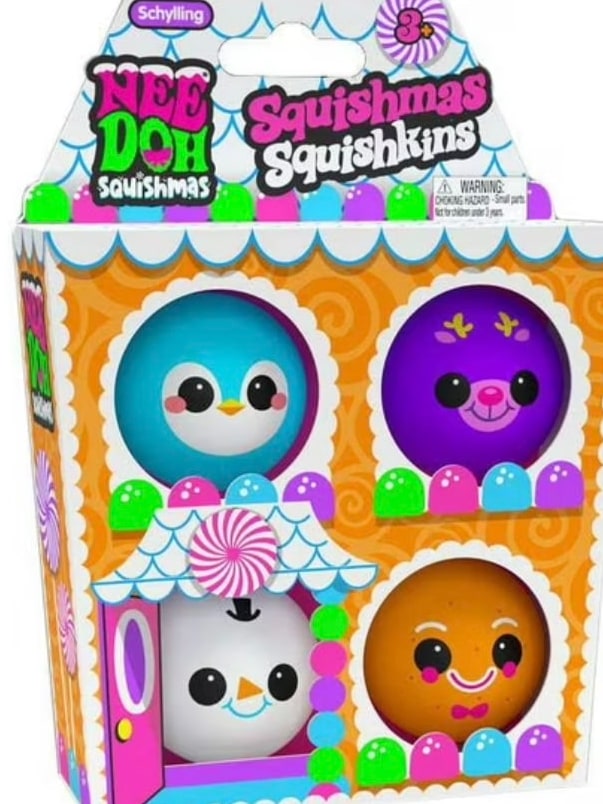 Z NeeDoh Squishmas Squishkins Stress Ball 4-Pack
