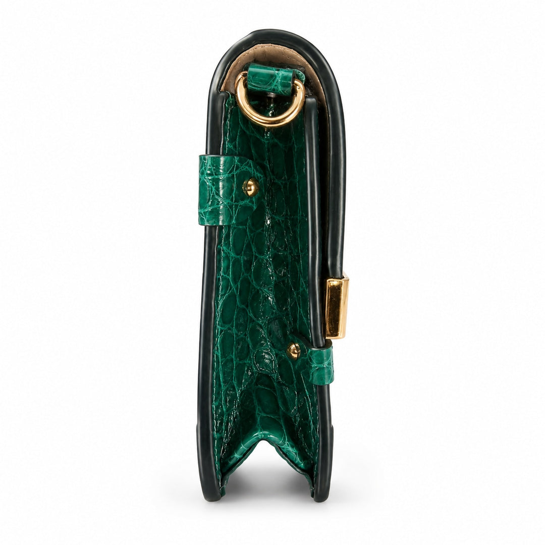 Louis Vuitton Alligator Trunk Chain Wallet Brilliant Green
