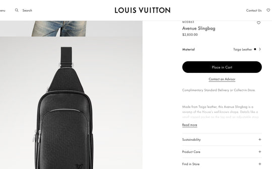 Louis Vuitton Taiga Avenue Black Sling Bag