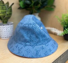 Louis Vuitton Monogram Denim Bucket Hat Blue