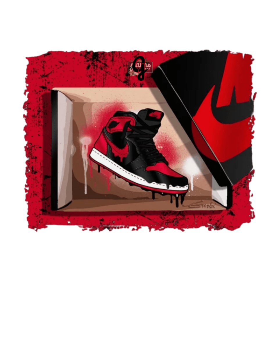 Jordan 1 Banned Bred Drip - Original Jawns - Black T-Shirt - T-Shirt - Jawns on Fire Sneakers & Shoes