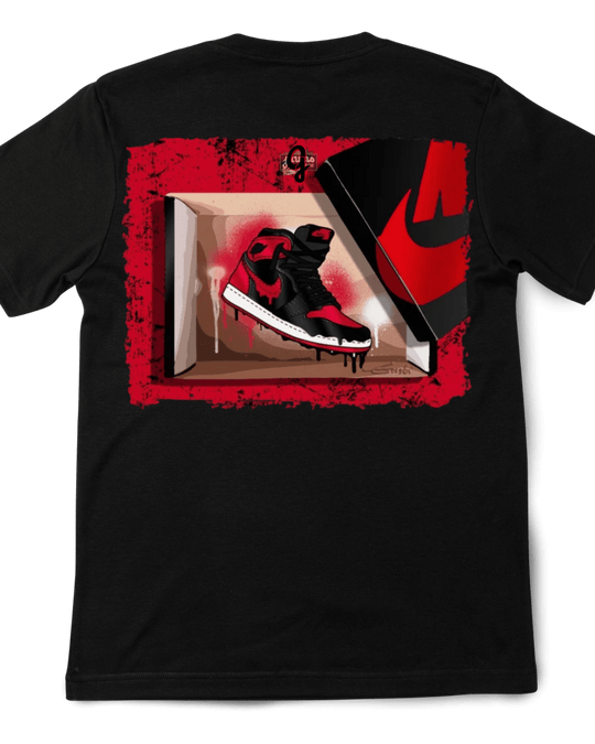 Jordan 1 Banned Bred Drip - Original Jawns - Black T-Shirt - T-Shirt - Jawns on Fire Sneakers & Shoes
