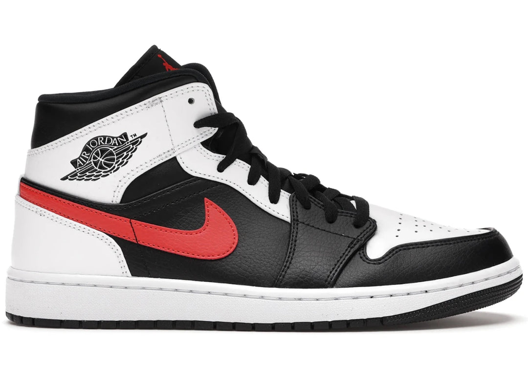 Jordan 1 Mid Black Chile Red White - Sneakers - Jawns on Fire Sneakers & Shoes