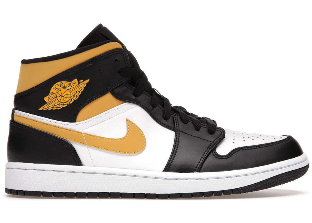 Jordan 1 Mid White Pollen Black - Sneakers - Jawns on Fire Sneakers & Shoes