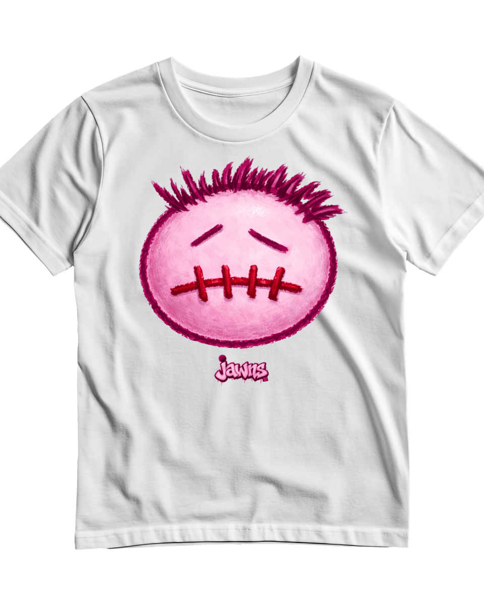 Jordan 1 Travis Scott Pink Crazy Face - White T-Shirt - Only Jawns - T-Shirt - Jawns on Fire Sneakers & Shoes