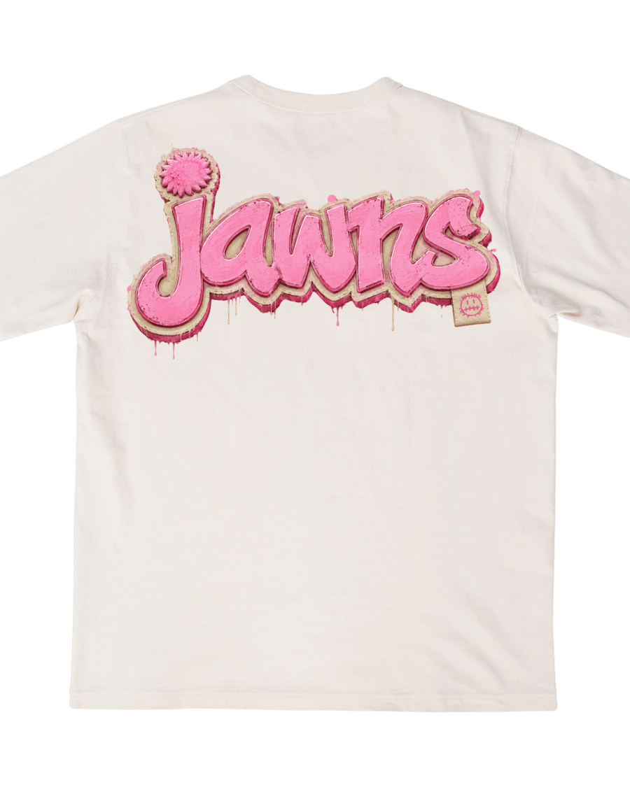 Original Jawns Jordan 1 Travis Scott Pink JAWNS Pink Tag - Tan T-Shirt ...