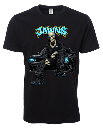 Jordan 11 Gamma Blue - Skeleton Jawns T-Shirt - Black - Only Jawns