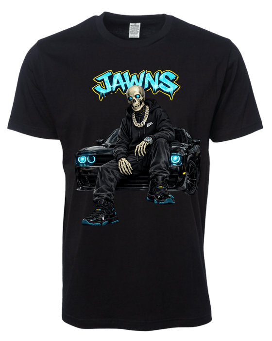 Jordan 11 Gamma Blue - Skeleton Jawns T-Shirt - Black - Only Jawns