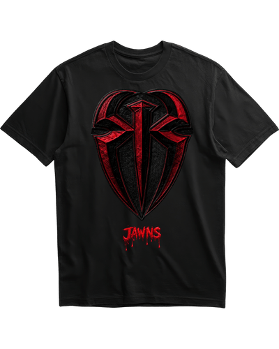 Jordan 12 Bloodline Roman Reigns Logo Black T-Shirt - Only Jawns