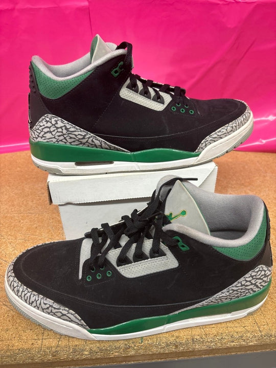 Jordan 3 Pine Green Mens 14 Used No Box - Sneakers - Jawns on Fire Sneakers &amp; Shoes