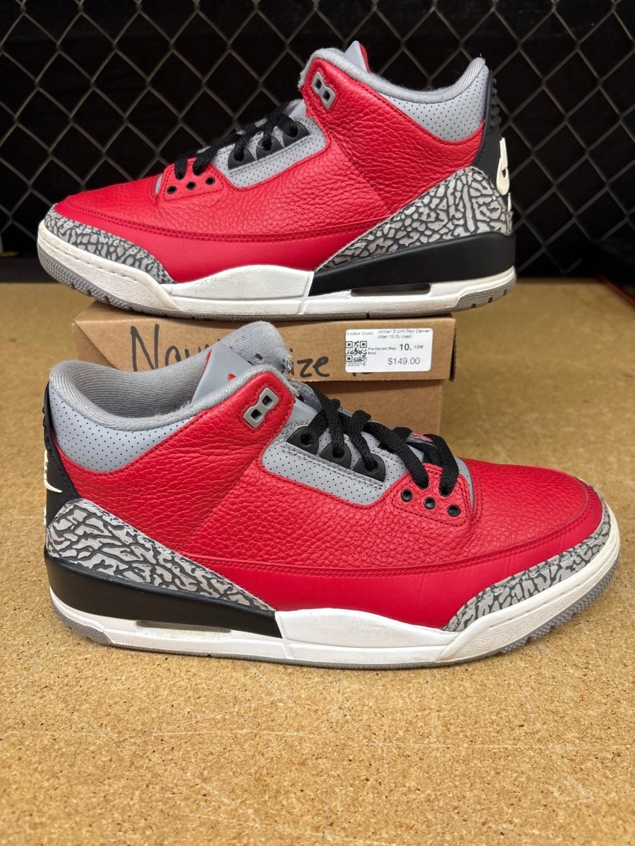 Jordan 3 Unite Red Cement (Men 10.5) Used - Sneakers - Jawns on Fire Sneakers &amp; Shoes