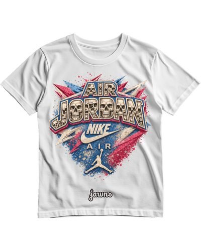 Jordan 4 Guava Ice - Skull and Bones - White T-Shirt - Only Jawns