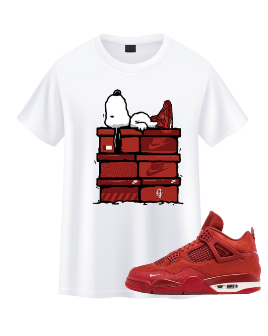 Jordan 4 Nigel Sylvester Snoopy - Original Jawns - White T-Shirt - T-Shirt - Jawns on Fire Sneakers & Shoes