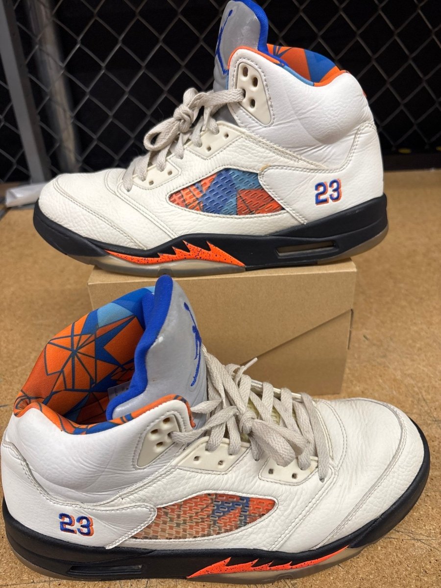 Jordan 5 Cream/Blue/Orange Men 11 Used No Box - Sneakers - Jawns on Fire Sneakers & Shoes