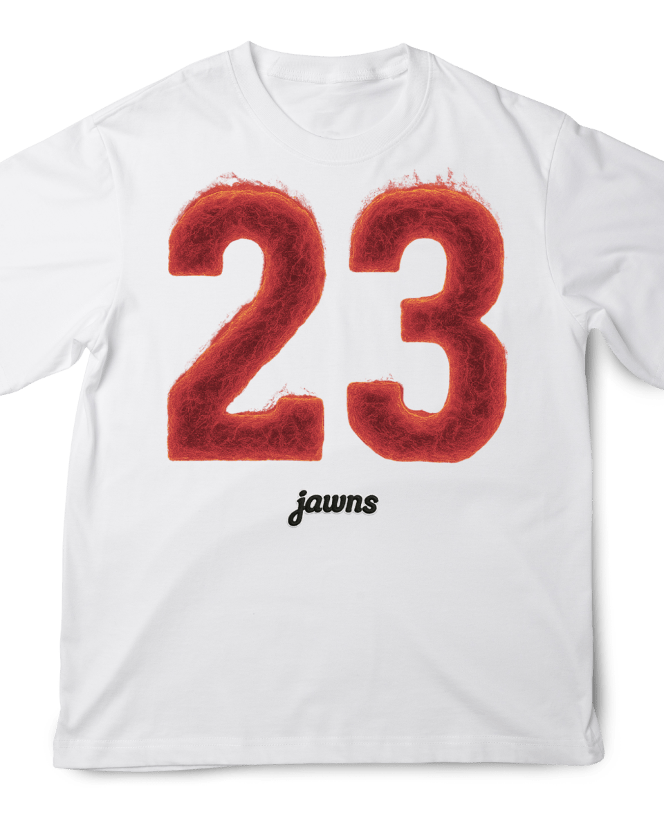 Jordan 5 Fire Red "23" - Original Jawns - White T-Shirt - T-Shirt - Jawns on Fire Sneakers & Shoes