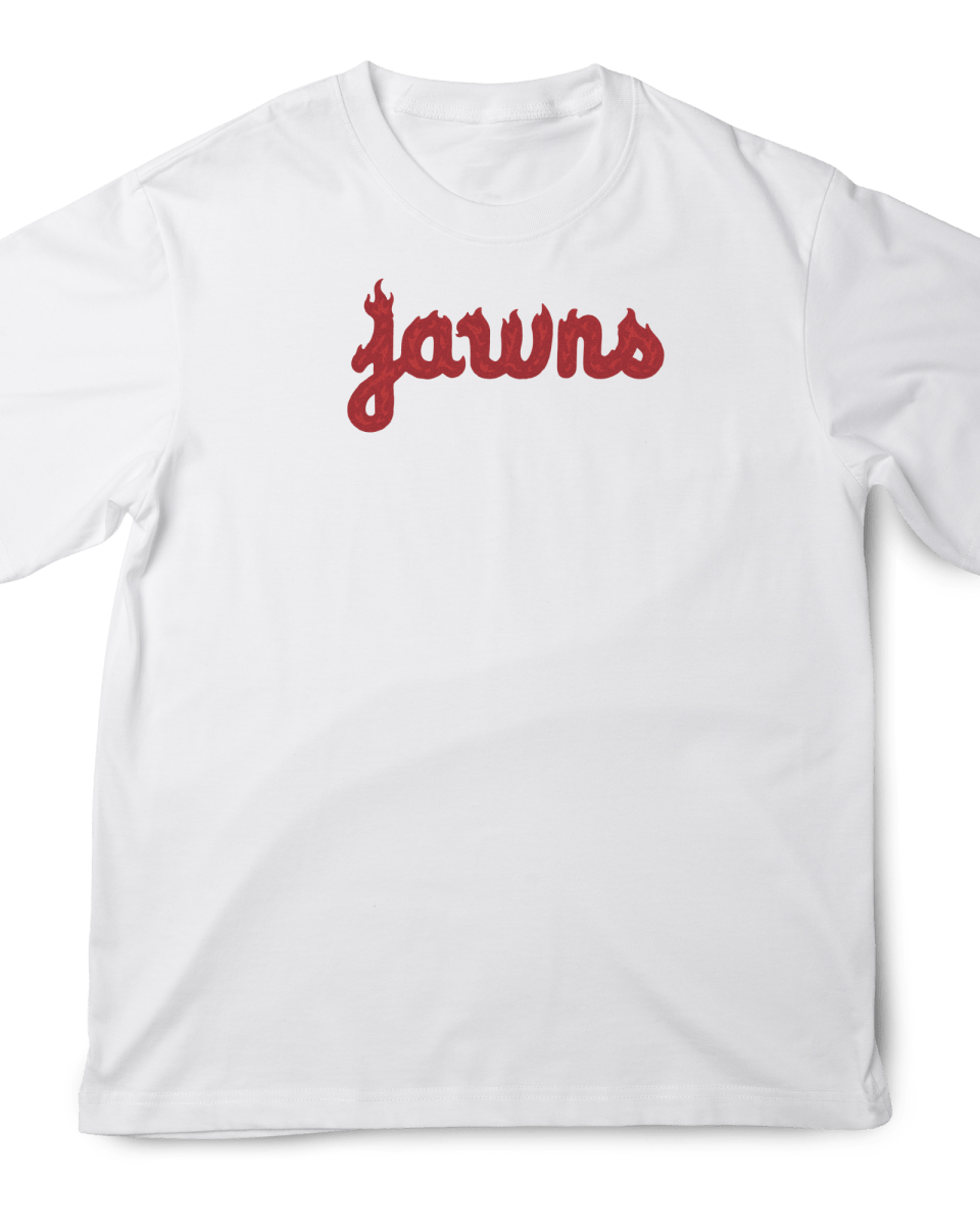 Jordan 5 Fire Red JAWNS - Original Jawns - White T-Shirt - T-Shirt - Jawns on Fire Sneakers & Shoes