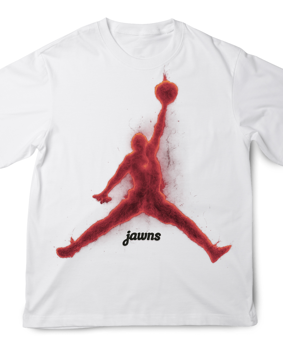 Jordan 5 Fire Red "Jumpman" - Original Jawns - White T-Shirt - T-Shirt - Jawns on Fire Sneakers & Shoes