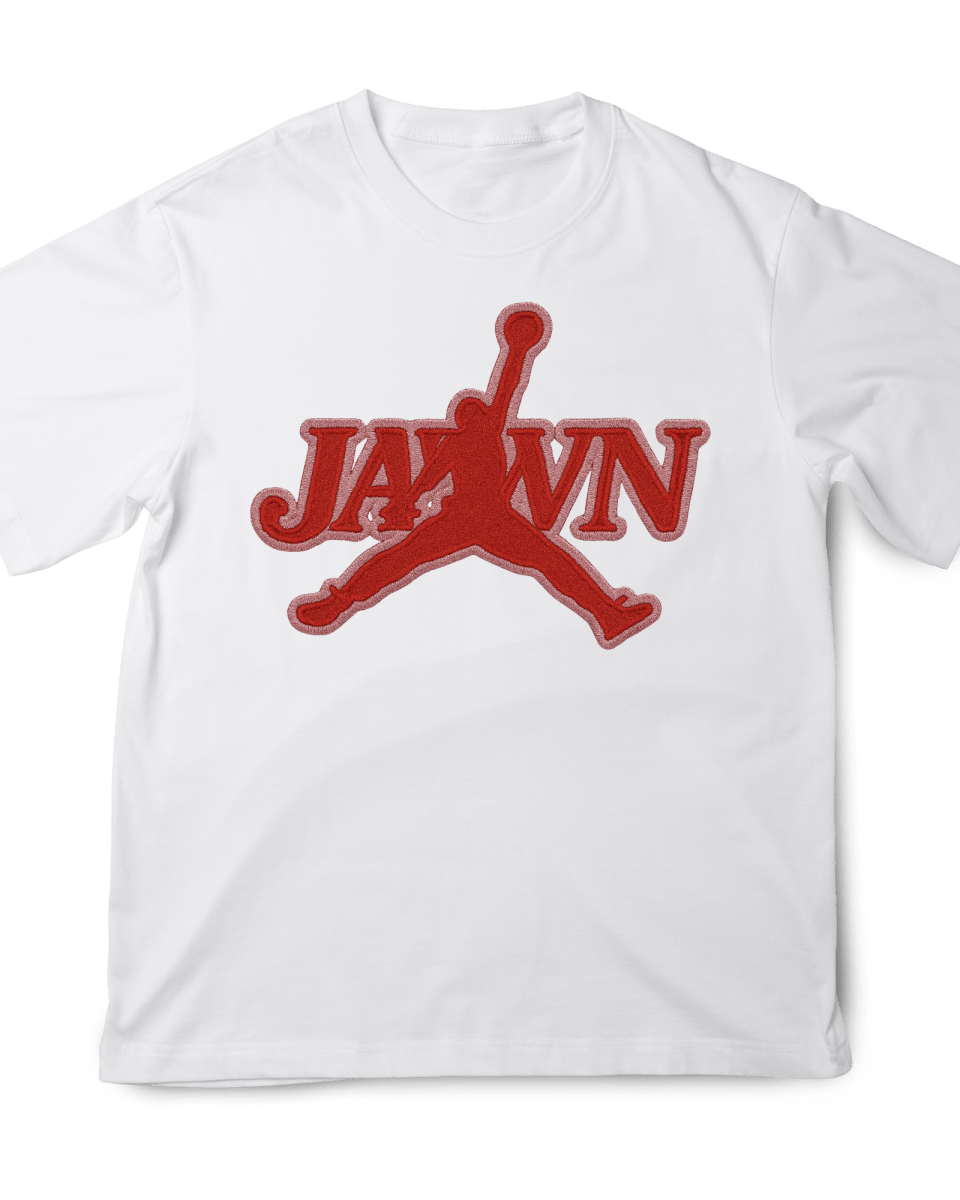 Jordan 5 Retro Awake NY Arctic Pink "JAWN Jumpman" - Original Jawns - White T-Shirt - T-Shirt - Jawns on Fire Sneakers & Shoes