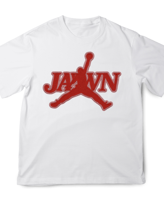 Jordan 5 Retro Awake NY Arctic Pink "JAWN Jumpman" - Original Jawns - White T-Shirt - T-Shirt - Jawns on Fire Sneakers & Shoes