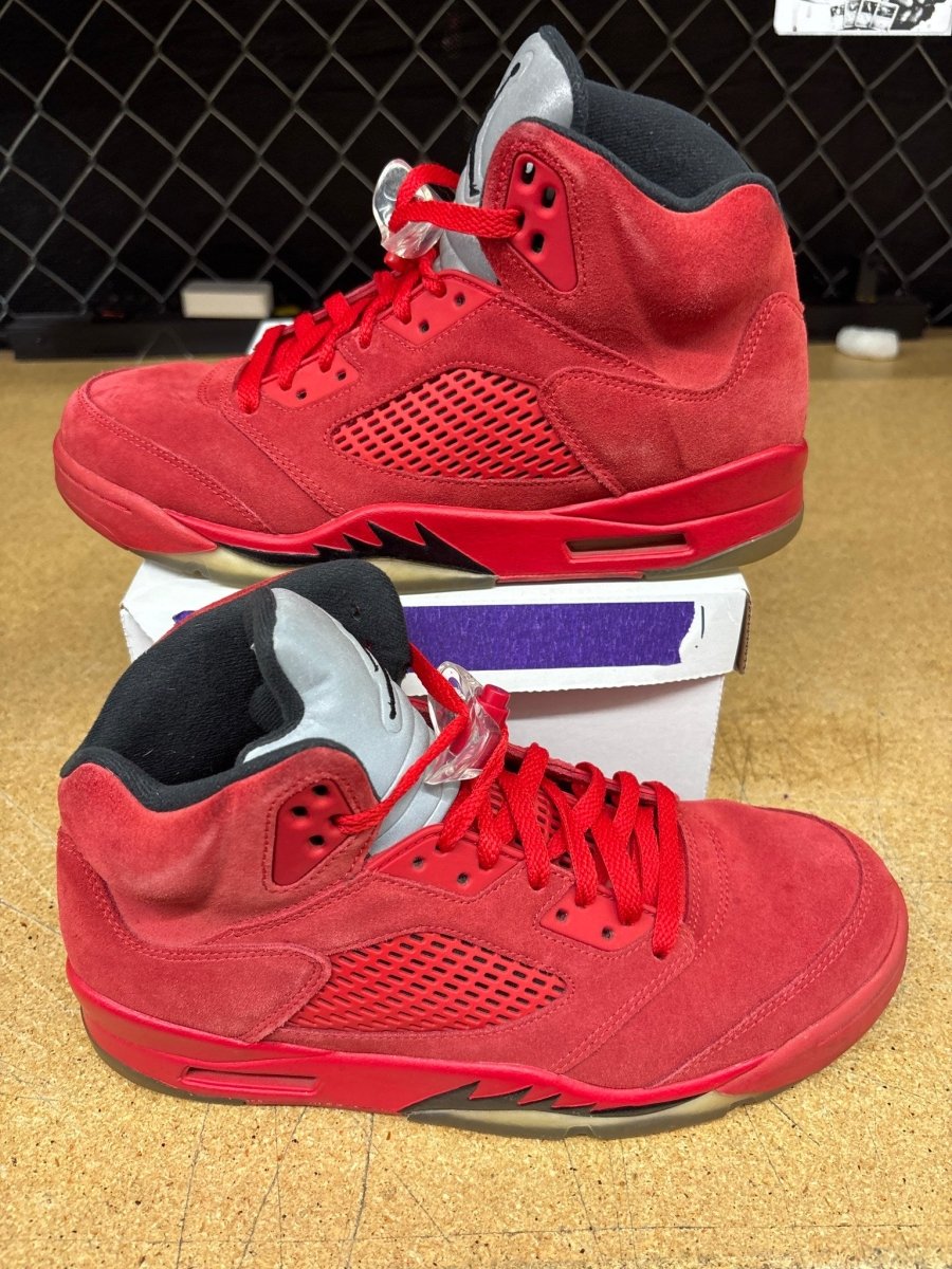 Jordan 5 Retro Red Suede Men 9.5 Used - No Box - Sneakers - Jawns on Fire Sneakers &amp; Shoes