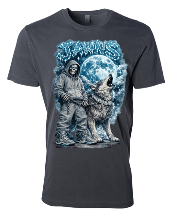 Jordan 5 Wolf Grey - Dog Chain T-Shirt - Carbon Black - Only Jawns
