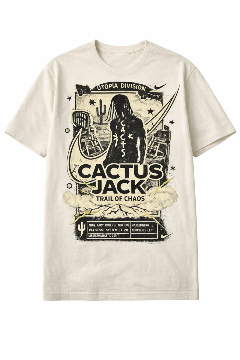 Jordan Jumpman Jack Bright Cactus Custom Cactus Jack Trail Of Chaos - Original Jawns - Cream T-Shirt - T-Shirt - Jawns on Fire Sneakers & Shoes