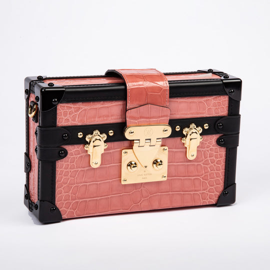 Louis Vuitton Crocodile Petite Malle Coral Pink N94243