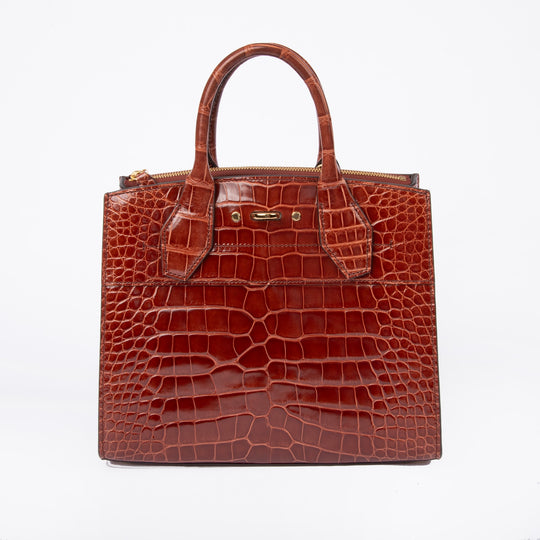 Louis Vuitton Alligator City Steamer MM Sienna Brown N93356