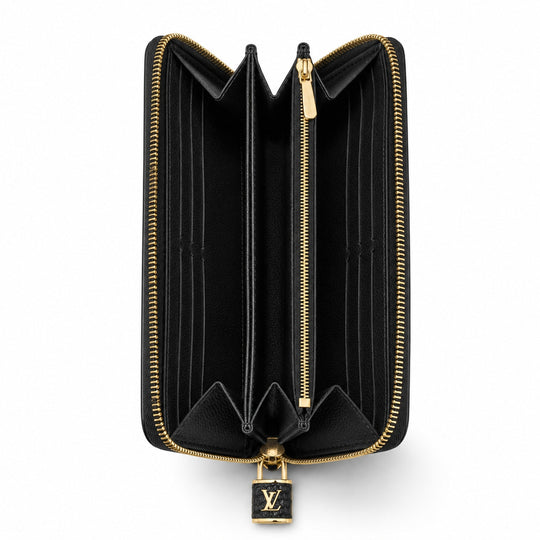 Louis Vuitton Exotic Zippy Long Wallet Lizard Noir Black