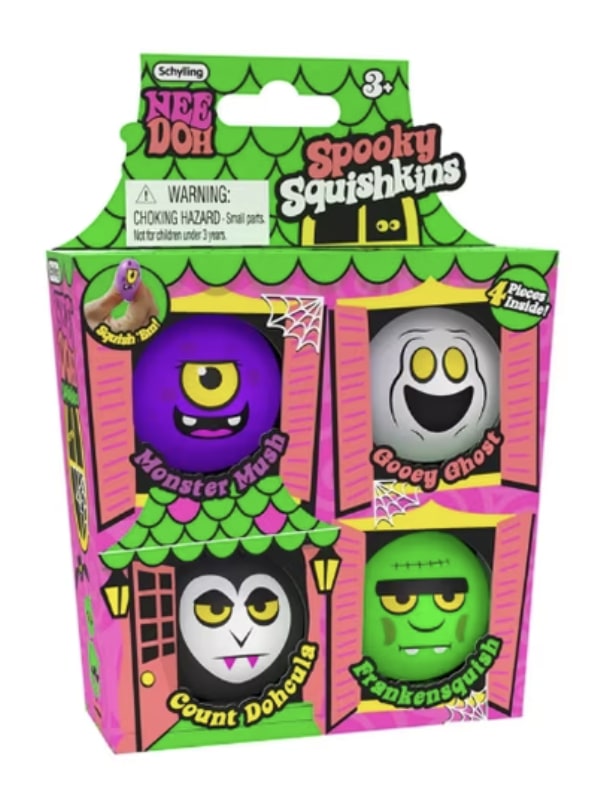 NeeDoh Halloween Mini Fidget Toy 4 Pack Haunted House Spooky Squishkins