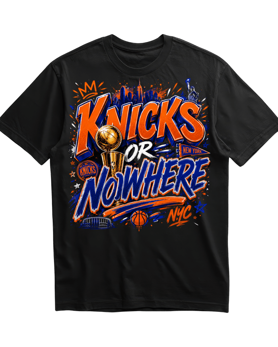Knicks or Nowhere 2026 NBA World Champions - Black T-Shirt - T-Shirt - Jawns on Fire Sneakers & Shoes