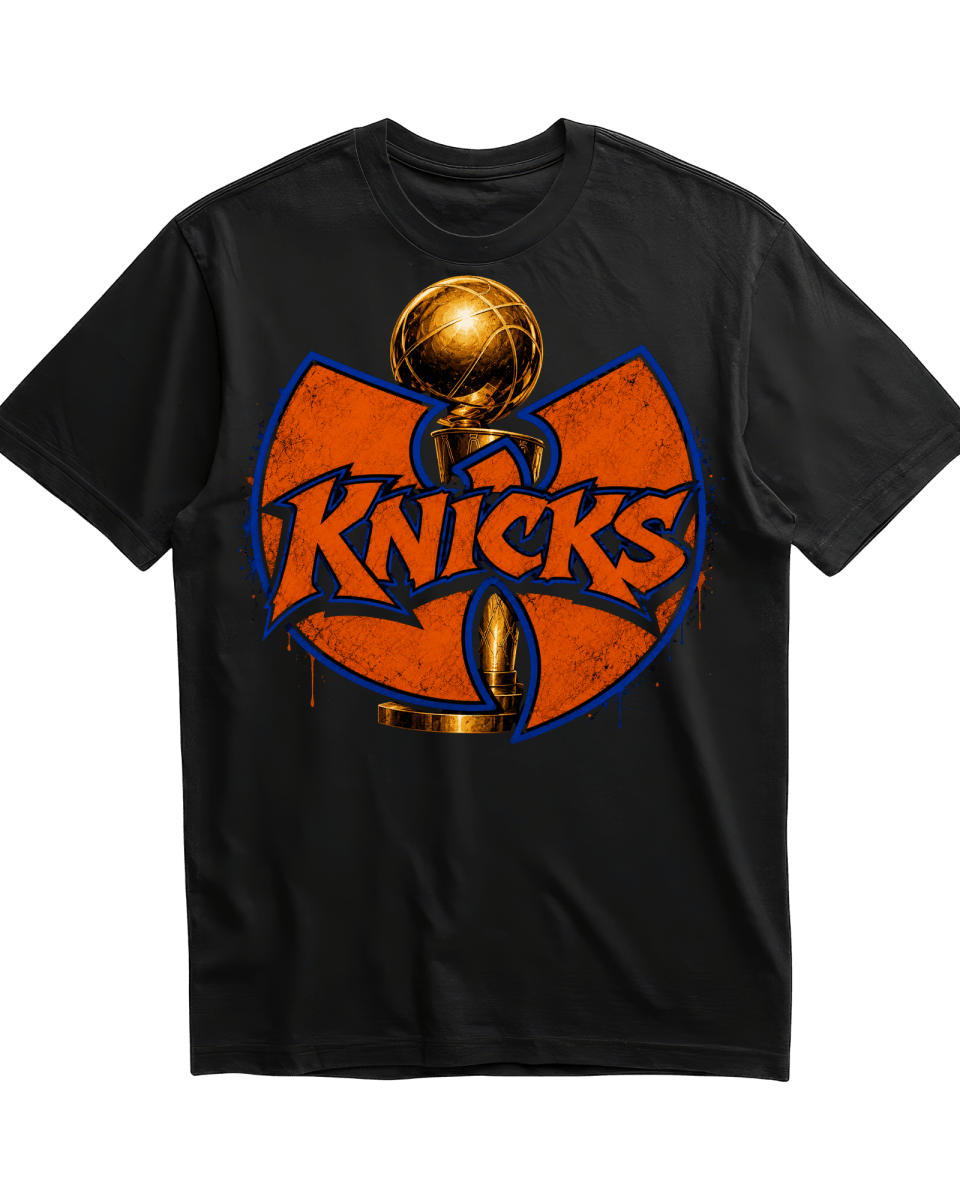 Knicks x Wu-Tang Trophy 2026 NBA World Champions - Black T-Shirt - T-Shirt - Jawns on Fire Sneakers & Shoes