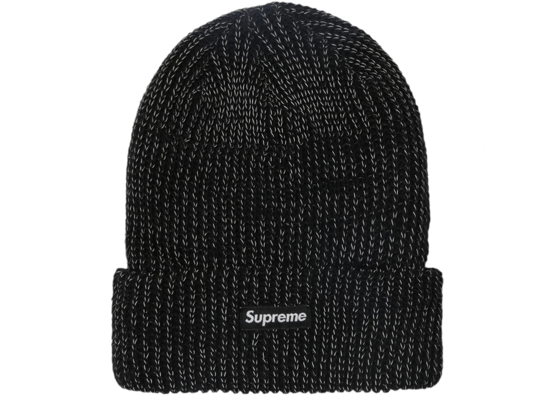 Supreme Reflective Loose Gauge Beanie Black