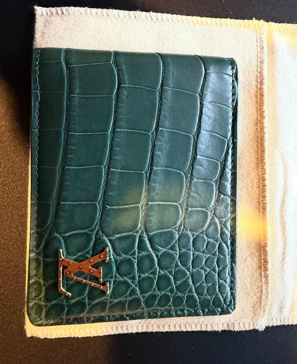 Louis Vuitton Alligator Pocket Organizer Green
