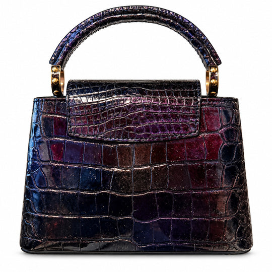 Louis Vuitton Capucines Black &amp; Purple Mini Crocodile